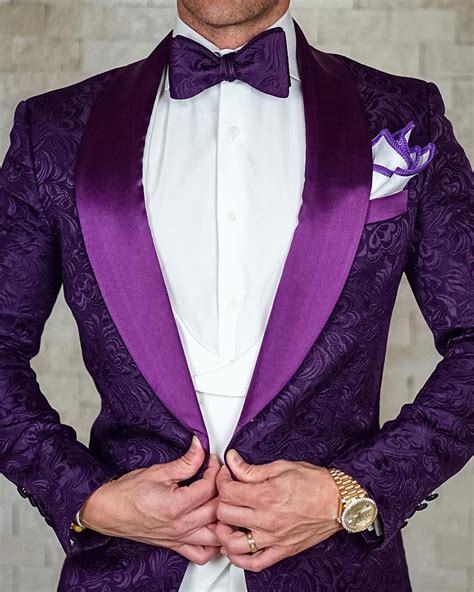S By Sebastian Midnight Plum Paisley Dinner Jacket Purple Prom Suit