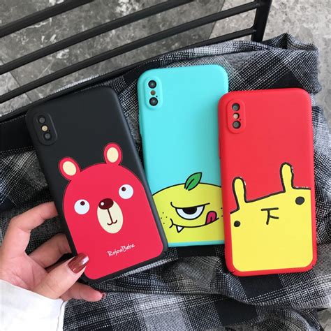 fashion hard pc relief case for iphone 7 cover cartoon yellow rabbit phone back cover for coque