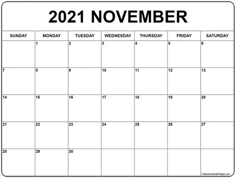 Free Printable Nov 2021 Calendar Pdf Example Calendar Printable