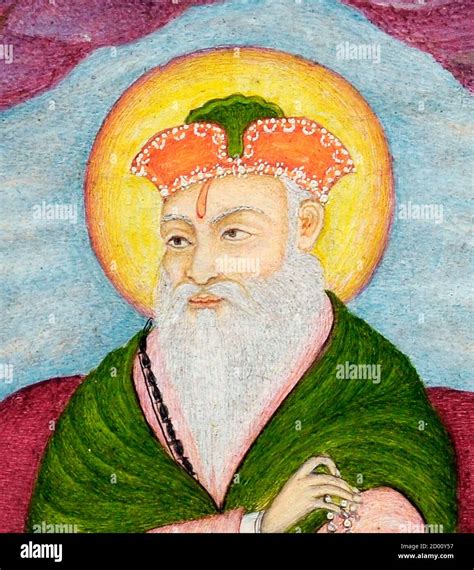 Portrait Of Guru Nanak Dev Painting Natural Pigments On Paper C1800