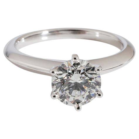 Tiffany And Co 6 Prong Setting Diamond Solitaire Ring In Platinum For