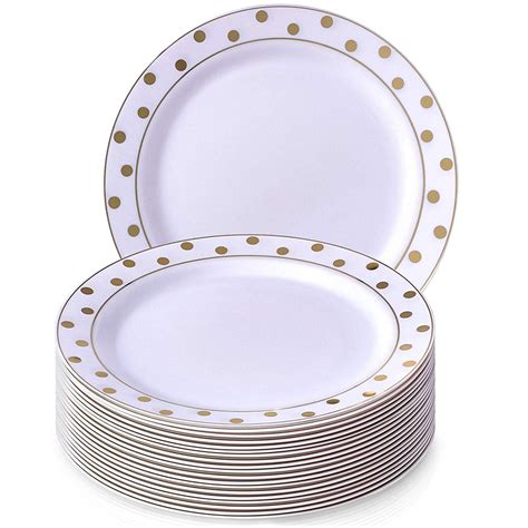 Disposable Plastic Plates Set 20 Dinner Plates For Upscale Wedding