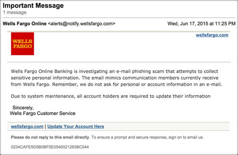 Beware The Wells Fargo Phishing Scam Scam Ask Dave Taylor