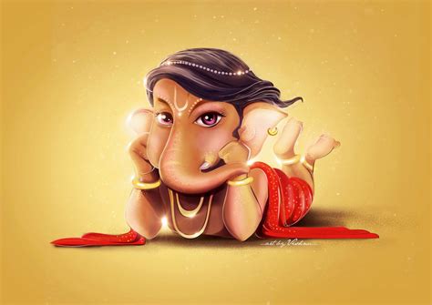Wallpaper Lord Ganesha Cute Digital Art Hd 4k Ganesh Wallpaper