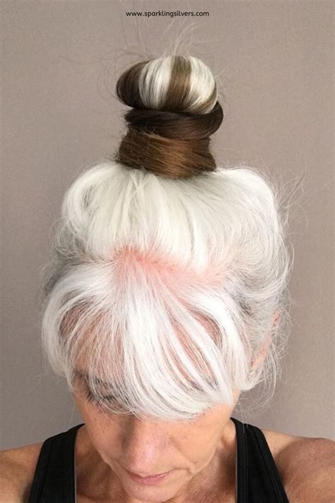 Gently twist your hair and then tie a silk scarf around it. Pin on Grey Hair Transition