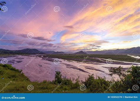 Beautiful Sunset In Mtpinatubo Stock Photo Image Of Ecoregion