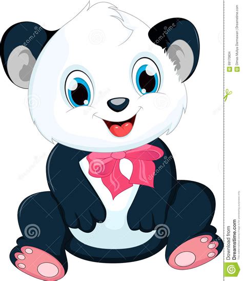 Cute Baby Panda Cartoon Stock Illustration Illustration
