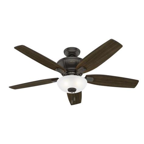 Hunter fan 34 inch casual new bronze indoor ceiling fan with light and pull chai. Hunter Kenbridge Noble Bronze 52-in LED Indoor Ceiling Fan ...