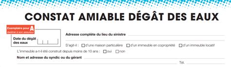 Comment Remplir Un Constat Amiable De Dégât Des Eaux Assurance Et Moi