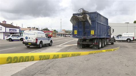 Garbage Truck Crash Kills Pedestrian Youtube