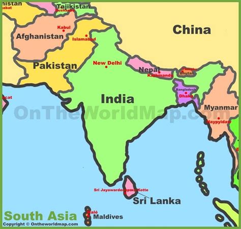 Map Of South Asia Asia Map South Asia Map South East Asia Map