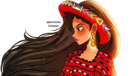Elena Minera Plasma Los Trajes Regionales De Guatemala En Ilustraciones Al Estilo De Disney