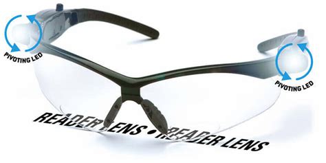 pyramex pmxtreme led safety reading glasses black frame clear anti fog lens ebay
