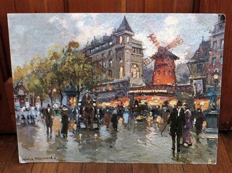 Moulin Rouge Painting By Antoine Blanchard By Herbgirlandvintage