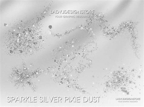 Silver Pixie Dust Overlays Clipart Silver Glitter Dust Etsy