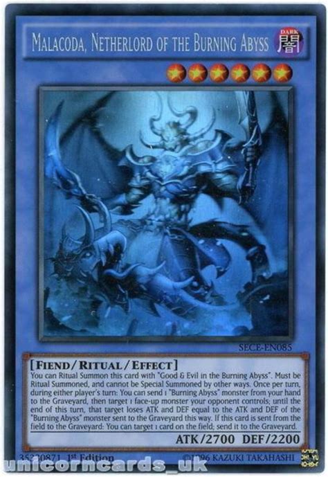 Sece En085 Malacoda Netherlord Of The Burning Abyss Ghost Rare 1st