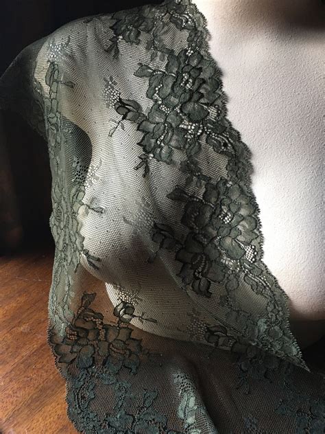 Olive Green Stretch Lace Wide For Lingerie Garments Etsy