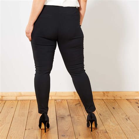 Pantalon Toile Skinny Grande Taille Femme Noir Kiabi