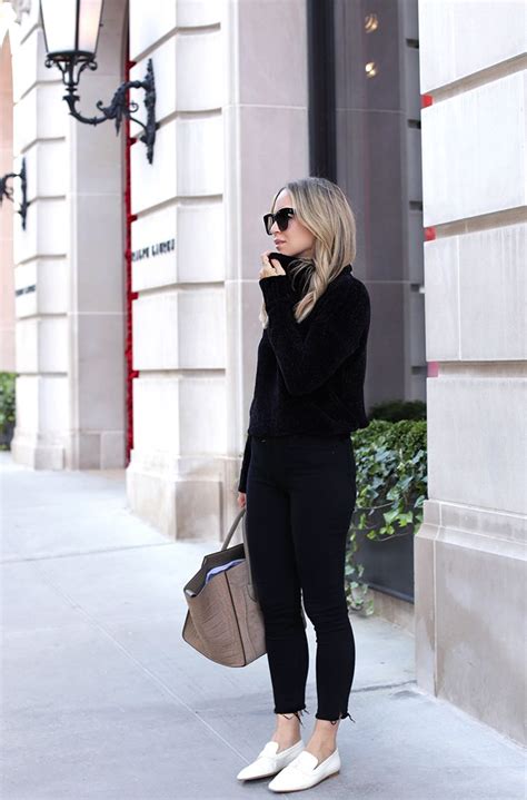 All Black Outfit With White Shoes How To Style White Loafers Casual