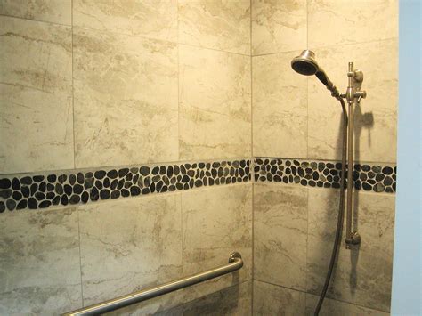 Sliced Charcoal Black Pebble Tile Pebble Tile Pebble Tile Shower
