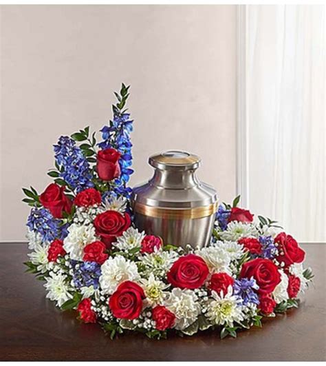 Cremation Wreath Red White And Blue Houston Tx Florist