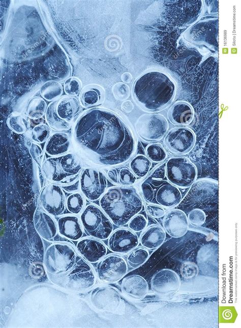 Ice With Frozen Air Bubbles Stock Image Image Of Iced Background