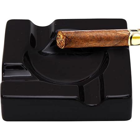 Amazon Com Cigar Ashtrays Black Onyx Ceramic Ash Tray With Multiple Large Rests For Cigar Or