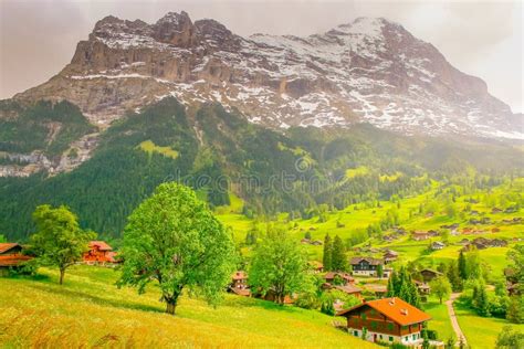 Grindelwald Alpine Village Near Interlaken In The Canton Of Bern Swiss