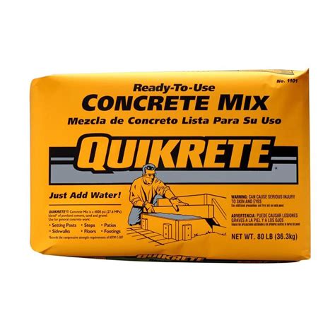 2.2 lb bag of expanding composite footing compound. QUIKRETE 80-lb Bag Ready-To-Use Concrete Mix 110180 919066