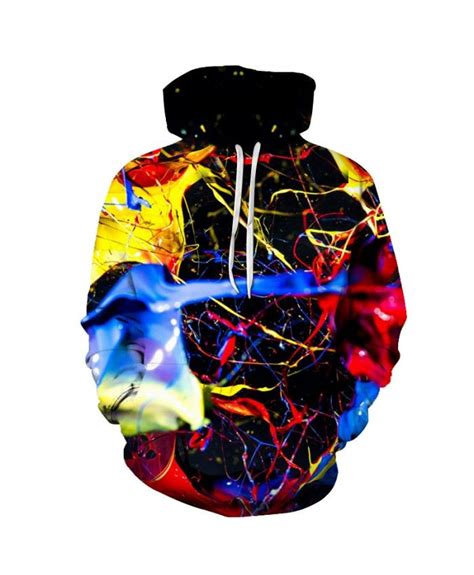 3d Colorful Printed Hoodies Men Sweatshirt Splashed Paint Unisex