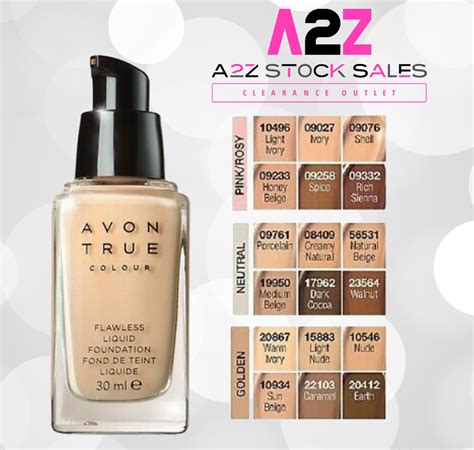 Avon True Colour Flawless Liquid Foundation 3 Shades A To Z Stock Sales