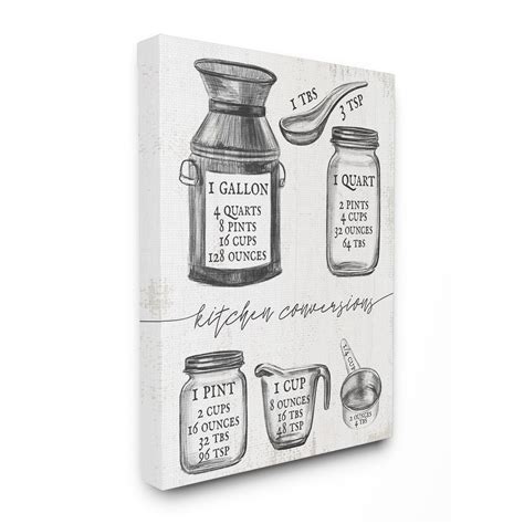Shop kitchen art and personalize your home with pottery barn® today. Stupell Industries Kitchen Conversion Chart Neutral Gray ...