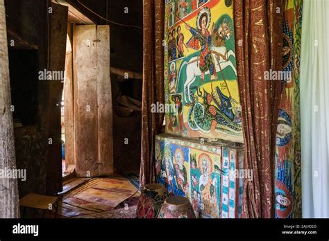 Religious Murals Decorating The Wall Of An Ethiopian Orthodox Monastery