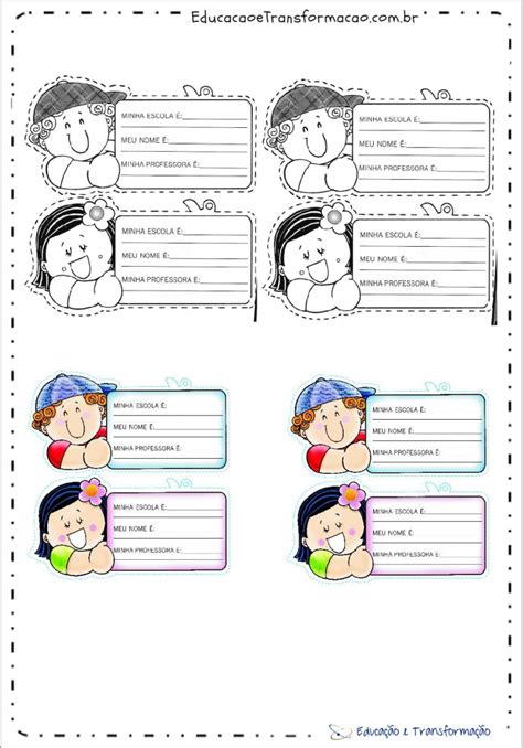 Modelos De Crachá Para Imprimir Crachás Em Eva Da Educação Infantil