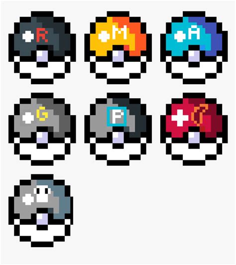 Pixel Art Pokemon Poke Ball Each Mini Poké Ball Sprite Measures