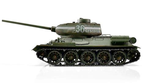 Rc Tank Russian T34 85 116 Metal Version Bb Barrel Smoke 360° Tower