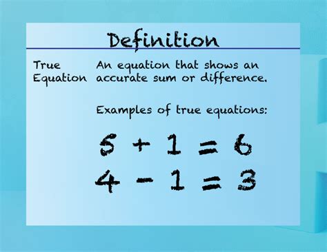 Elementary Math Definitions Addition Subtraction Concepts True
