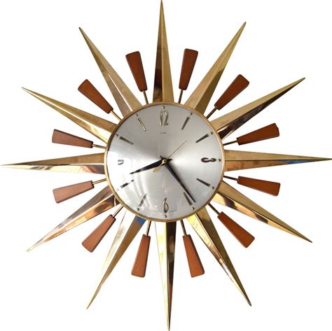 Mid Century Starburst Sunburst Wall Clock 1970s Design Market