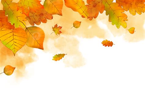 Autumn Watercolor Falling Leaves Red Leaf Maple Background Wallpaper