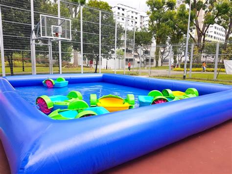 Inflatable Pool With Paddle Boat Rental Carnival People