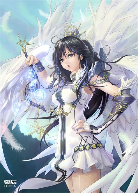 Goddess Anime Girl With Horns And Wings