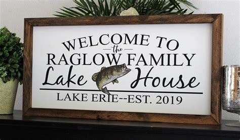 Lake House Decor Sign Welcome To Our Lake House Personalized Lake Sign