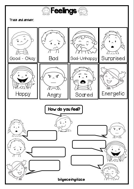These are large flashcards and so are perfect for the teacher to show at the front of the class or to display on. Feelings-Emotions Worksheet/Bilgeceingilizce | English ...