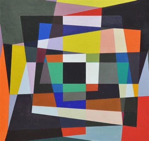 Unknown Mid Century Hard Edge Abstraction Painting For Sale At 1stdibs