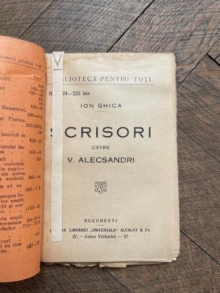 Ion Ghica Scrisori Catre V Alecsandri 1920 Volumul 1