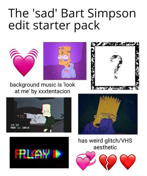 The Sad Bart Simpson Edit Starter Pack Rstarterpacks