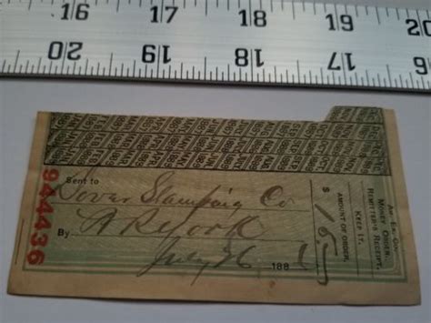 Check spelling or type a new query. Home Treasure Dover Stamping Co 1886 Money Order Remitter ...