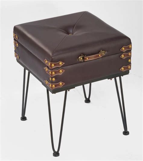 Accent Table Small Padded Suitcase Bench Leather Storage Bench