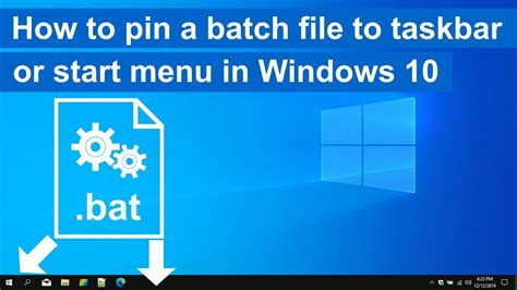 How To Pin A Batch Bat File To The Taskbar Or Start Menu In Windows