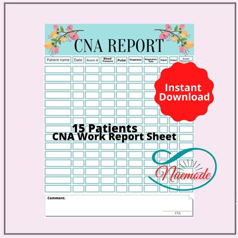 Printable Cna Report Sheets